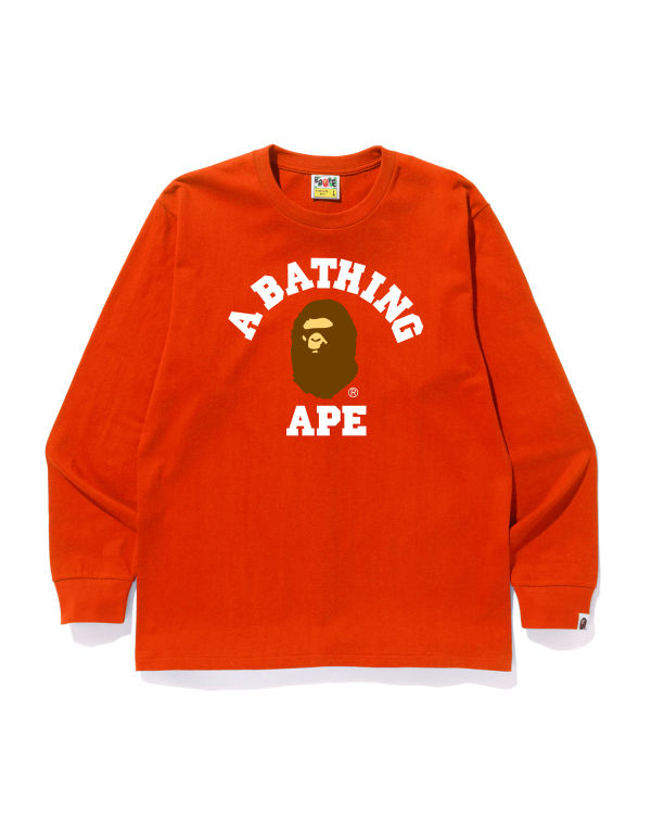 Camiseta Bape College Hombre Naranjas | IRSWF-2196