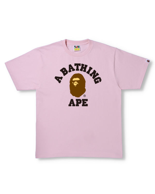 Camiseta Bape College Hombre Rosas | HWOGF-1056