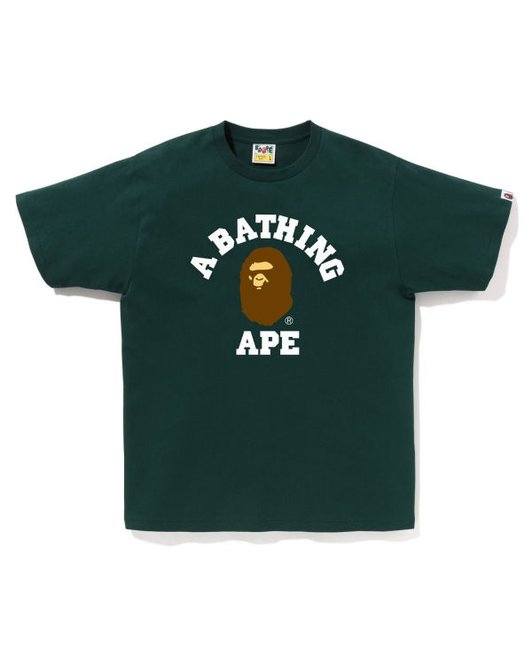 Camiseta Bape College Hombre Verde | JMGAQ-8597