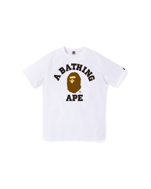 Camiseta Bape College Jr Niños Blancas | KQNSU-5879