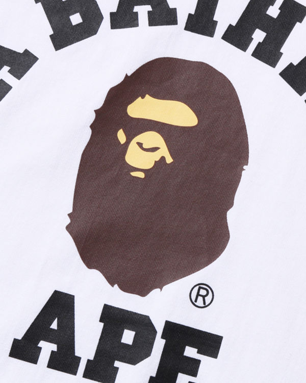 Camiseta Bape College L/S Hombre Blancas | ALDEY-4583