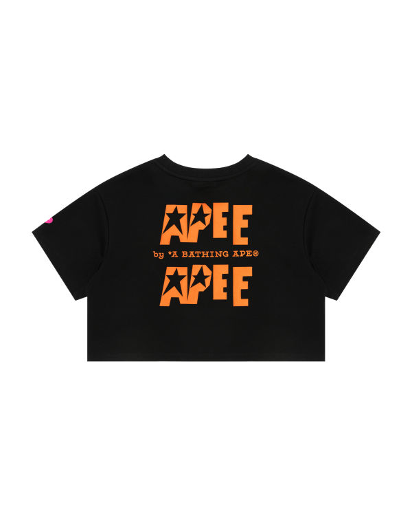 Camiseta Bape Double logo cropped Mujer Negras | HOWRU-7930