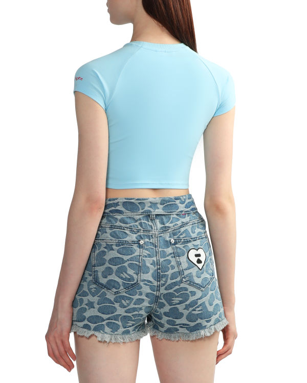 Camiseta Bape Estampadas crop #2 Mujer Azules | MOCYZ-1329