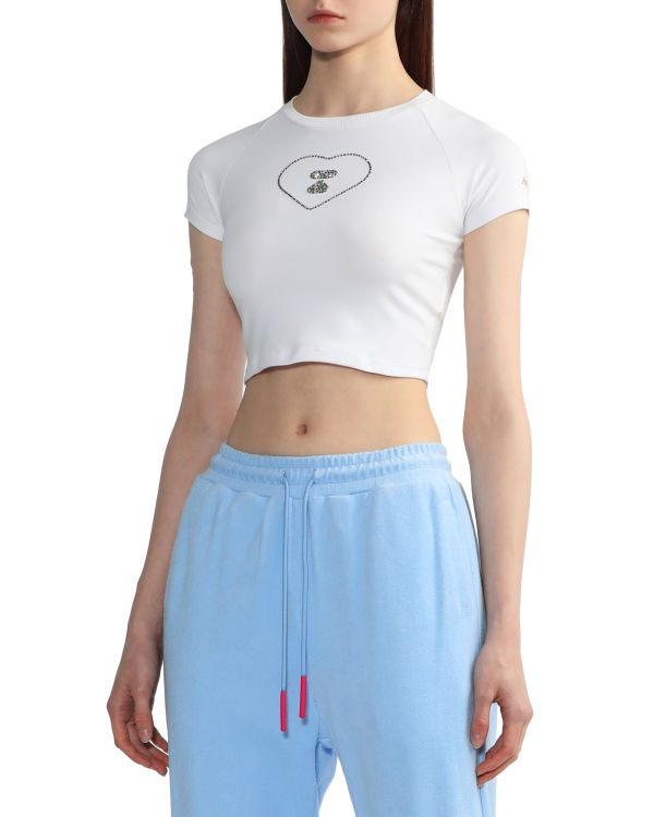 Camiseta Bape Estampadas crop #2 Mujer Blancas | YIOMC-5784