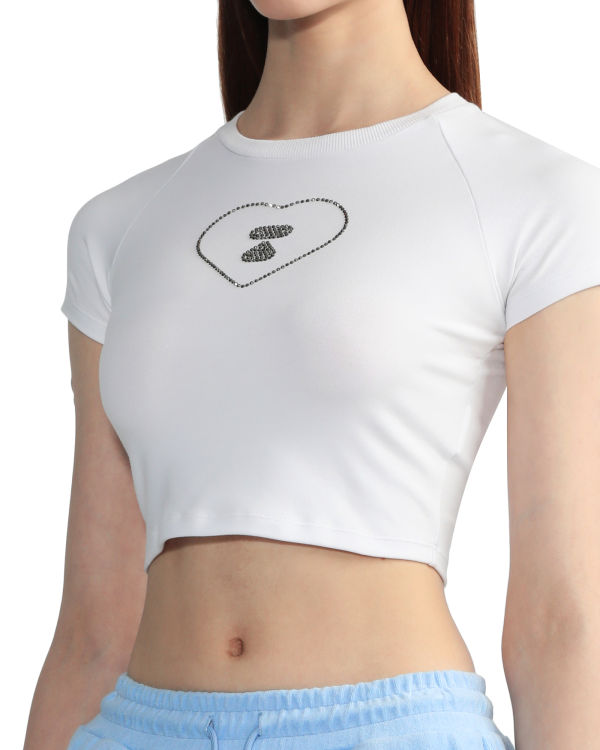 Camiseta Bape Estampadas crop #2 Mujer Blancas | YIOMC-5784