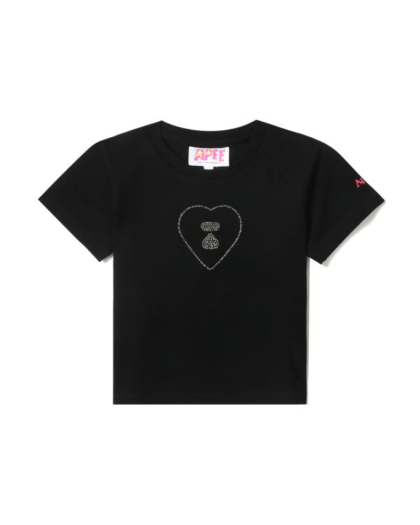 Camiseta Bape Estampadas crop #2 Mujer Negras | NYPIU-8964