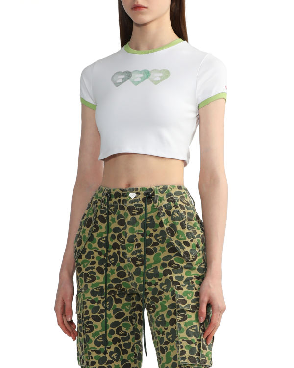 Camiseta Bape Estampadas crop #3 Mujer Blancas | RIUFZ-6473