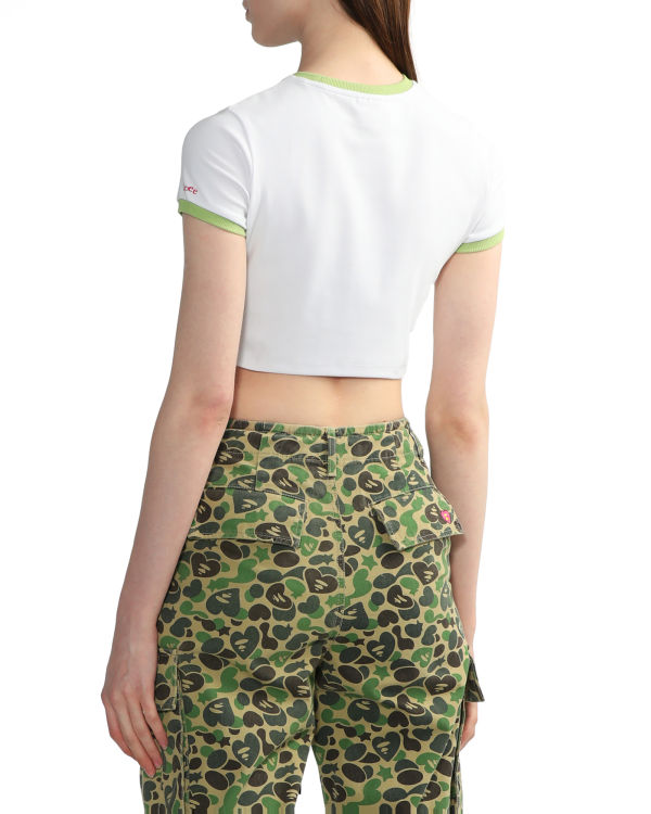 Camiseta Bape Estampadas crop #3 Mujer Blancas | RIUFZ-6473