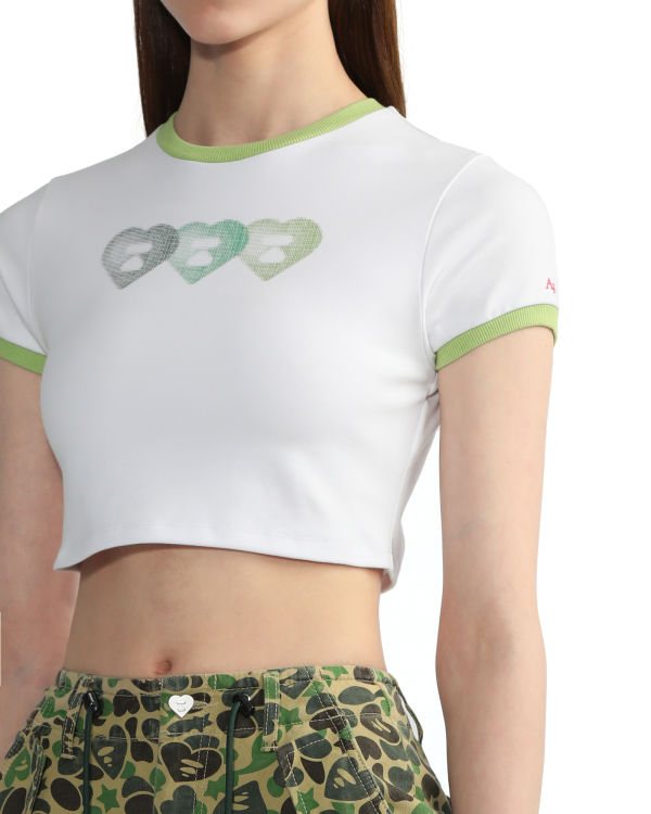 Camiseta Bape Estampadas crop #3 Mujer Blancas | RIUFZ-6473