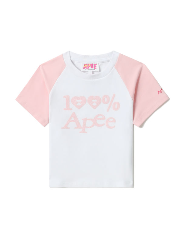 Camiseta Bape Estampadas crop raglan Mujer Blancas | EGUPS-6029