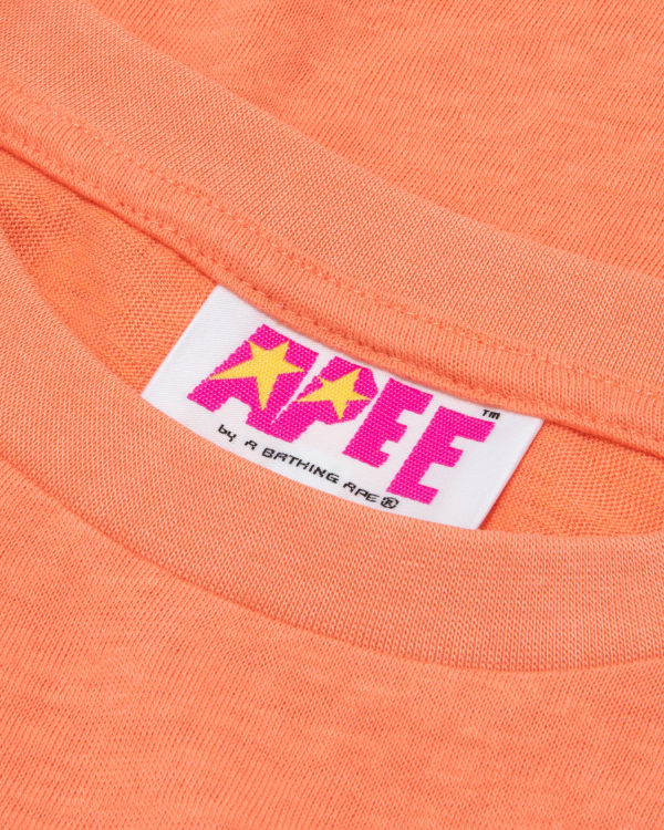 Camiseta Bape Estampadas cropped Mujer Naranjas | HVGMI-3206