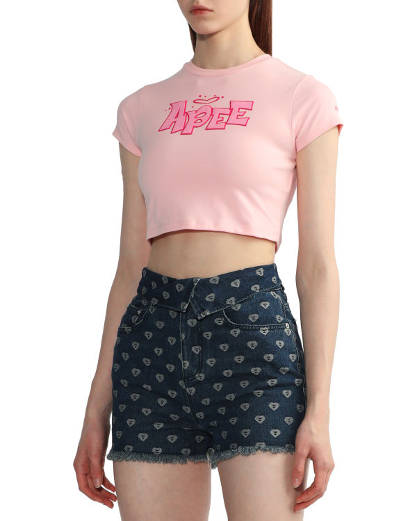 Camiseta Bape Estampadas slim-cut Mujer Rosas | XHEOU-3912