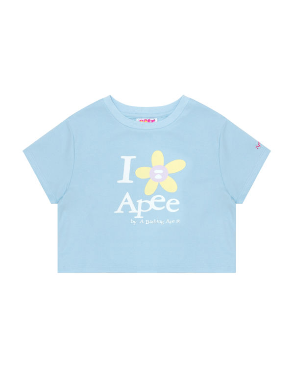 Camiseta Bape Flower cropped Mujer Azules | ELRTA-4691