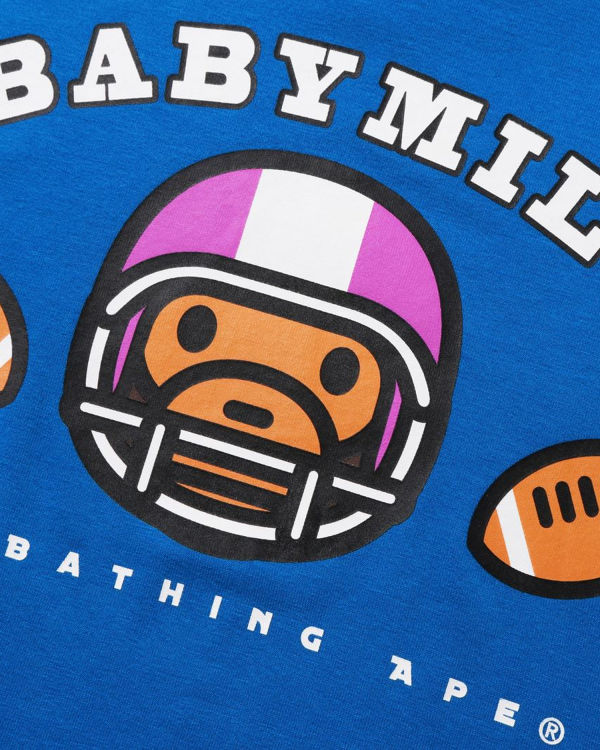 Camiseta Bape Football Milo Niños Azules | ACTLD-8429