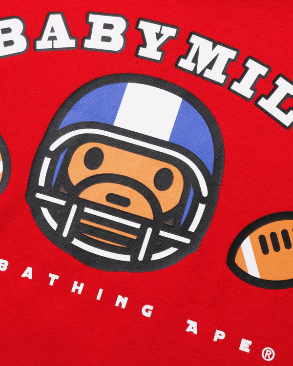 Camiseta Bape Football Milo Niños Rojas Claro | LXQAS-8410