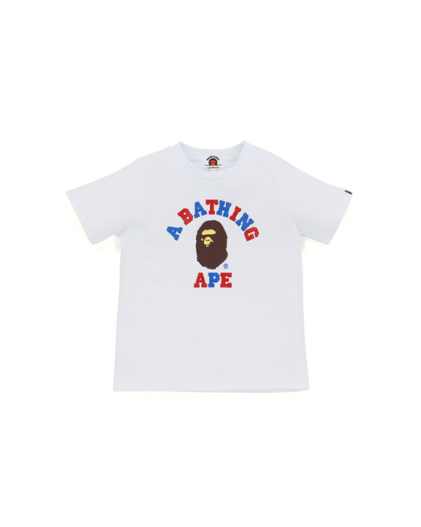 Camiseta Bape Glitter College Niños Blancas | DOYRE-8640