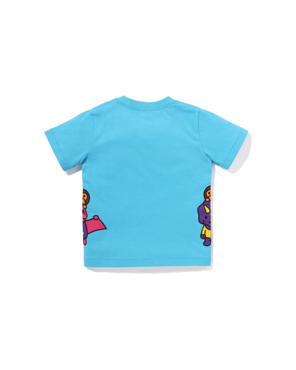 Camiseta Bape Glow In The Dark Bone Dinosaur Niños Azules | HVXUP-5328