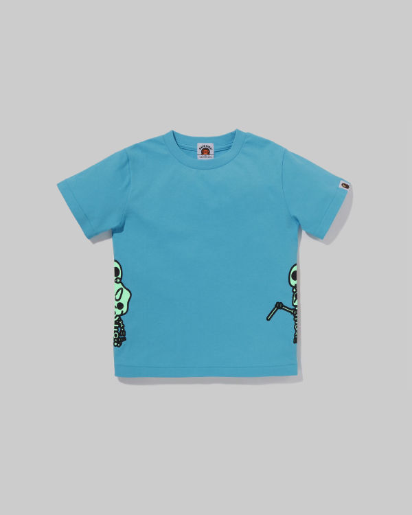 Camiseta Bape Glow In The Dark Bone Dinosaur Niños Azules | HVXUP-5328