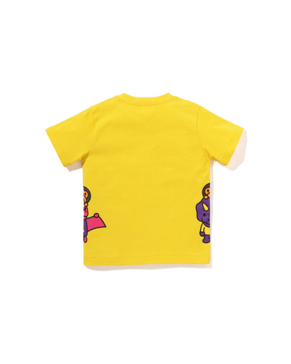 Camiseta Bape Glow In The Dark Bone Dinosaur Niños Amarillo | PQBRH-9260