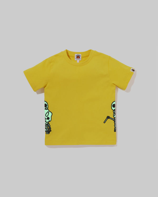 Camiseta Bape Glow In The Dark Bone Dinosaur Niños Amarillo | PQBRH-9260