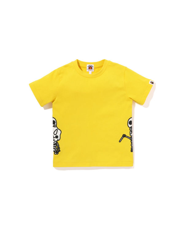 Camiseta Bape Glow In The Dark Bone Dinosaur Niños Amarillo | PQBRH-9260