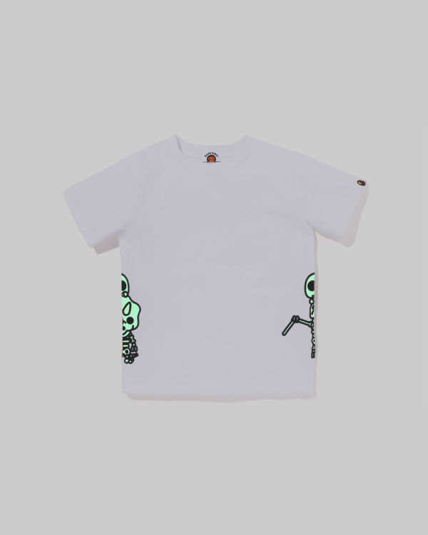 Camiseta Bape Glow In The Dark Bone Dinosaur Niños Blancas | USJRV-0467