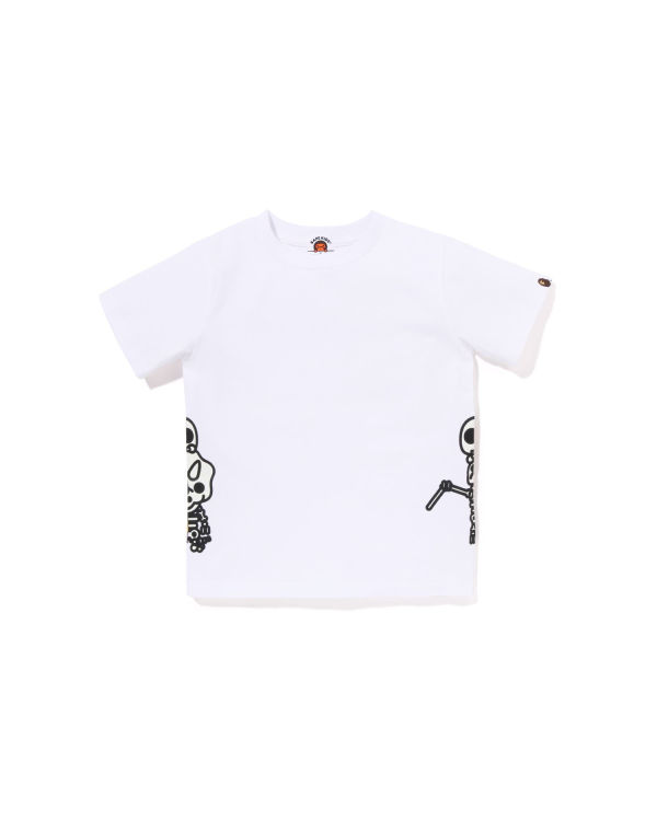 Camiseta Bape Glow In The Dark Bone Dinosaur Niños Blancas | USJRV-0467