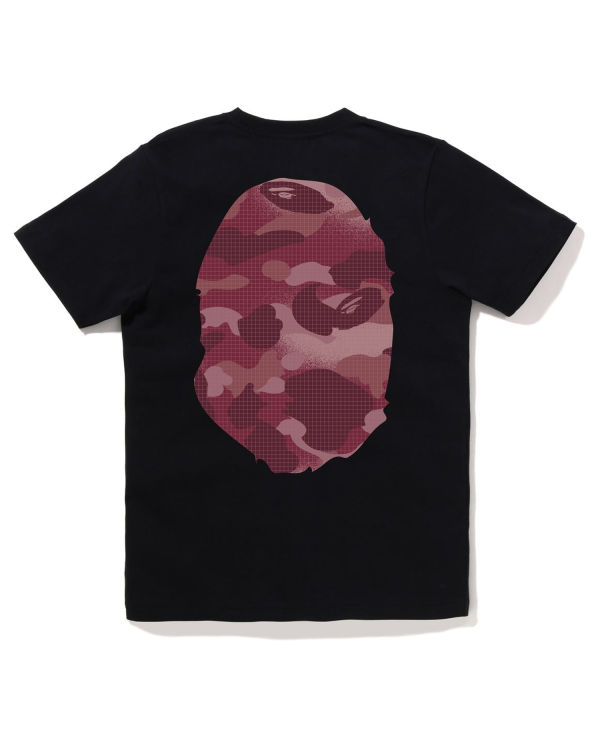 Camiseta Bape Grid Camo Big Ape Head Mujer Negras | OTZUM-0265