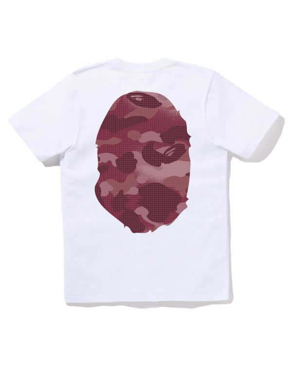 Camiseta Bape Grid Camo Big Ape Head Mujer Blancas | TXPLZ-8739