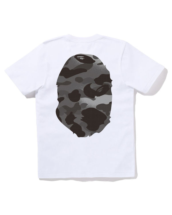 Camiseta Bape Grid Camo Big Ape Head Mujer Blancas | UAWGR-2365