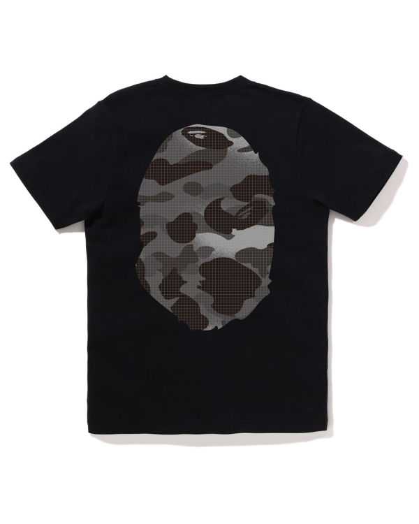 Camiseta Bape Grid Camo Big Ape Head Mujer Negras | UYTMP-5906