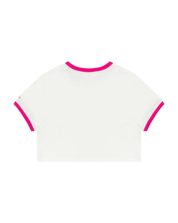 Camiseta Bape Heart cropped Mujer Blancas | TPSNH-3208