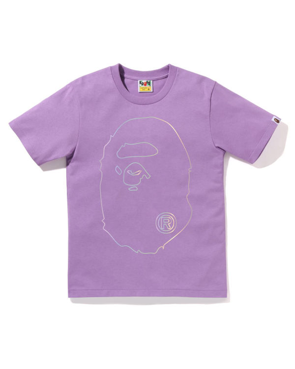 Camiseta Bape Hologram Big Ape Head Mujer Moradas | LJNXO-6352