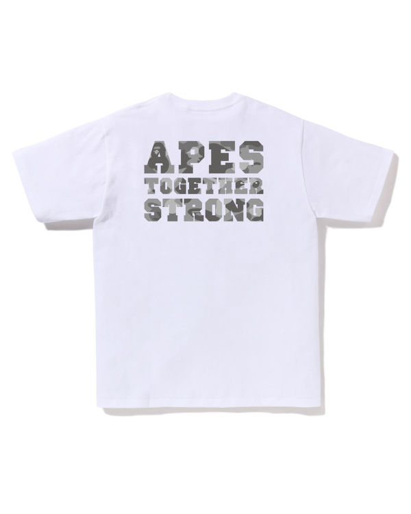 Camiseta Bape Honeycomb Camo College ATS Hombre Blancas | XMEQO-9124