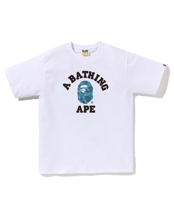 Camiseta Bape Honeycomb Camo College Hombre Blancas | GBZKP-1275