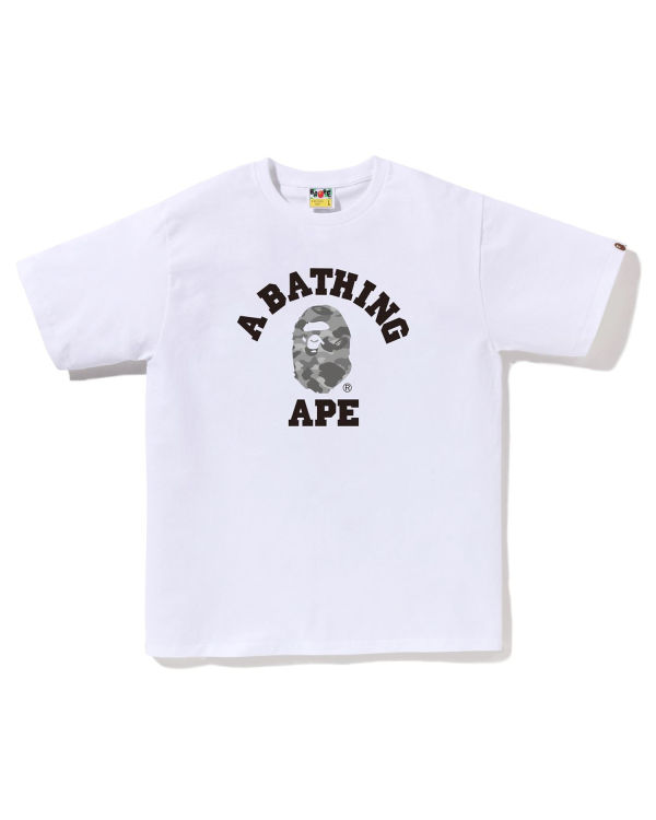 Camiseta Bape Honeycomb Camo College Hombre Blancas | YWVLC-9426