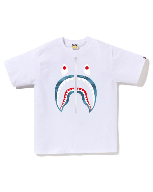 Camiseta Bape Honeycomb Camo Shark Hombre Blancas | TZDQV-1678