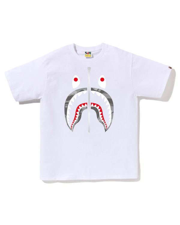 Camiseta Bape Honeycomb Camo Shark Hombre Blancas | YGPQJ-2638