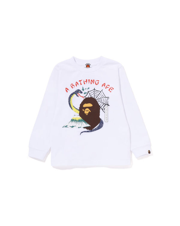 Camiseta Bape Japan Culture Souvenir L/S Niños Blancas | MFKEG-2567