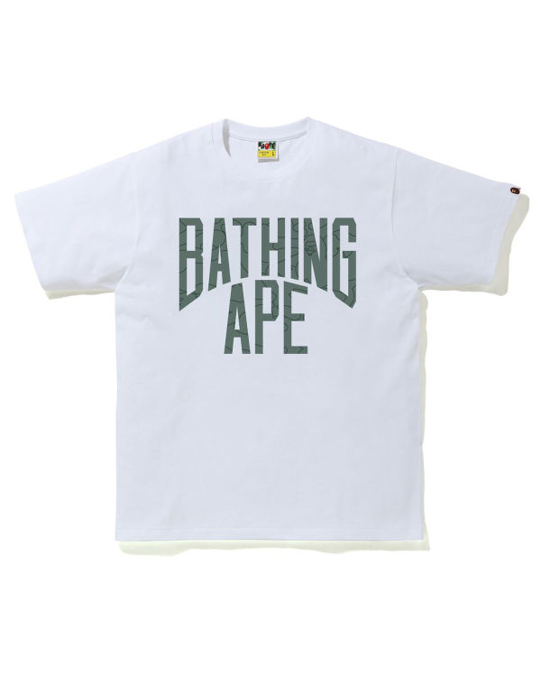 Camiseta Bape Line 1st Camo NYC Logo Hombre Blancas | ZSLCP-4827