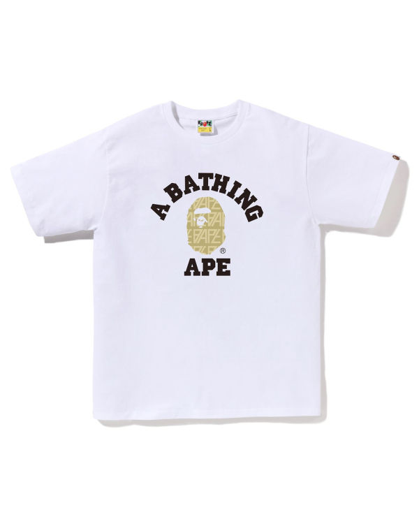 Camiseta Bape Logo Monogram College Hombre Blancas | MREVZ-1428