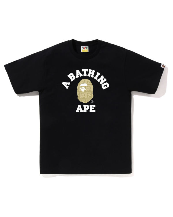 Camiseta Bape Logo Monogram College Hombre Negras | WASYZ-3617