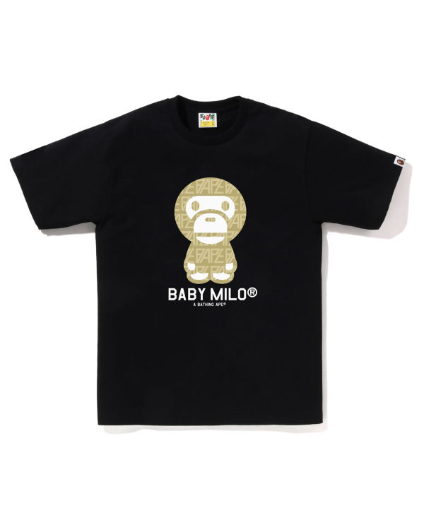 Camiseta Bape Logo Monogram Milo Hombre Negras | XQMKR-8970