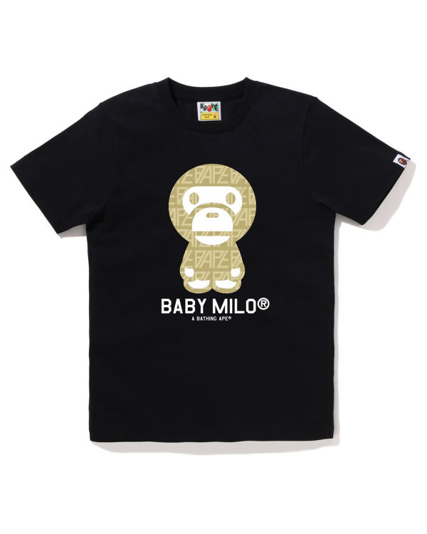 Camiseta Bape Logo Monogram Milo Mujer Negras | OHXTI-5869