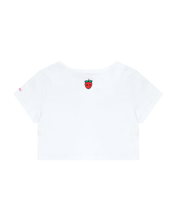 Camiseta Bape Logo berry Mujer Blancas | MQPFG-6273