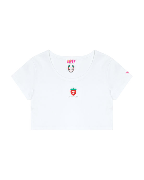 Camiseta Bape Logo berry Mujer Blancas | MQPFG-6273