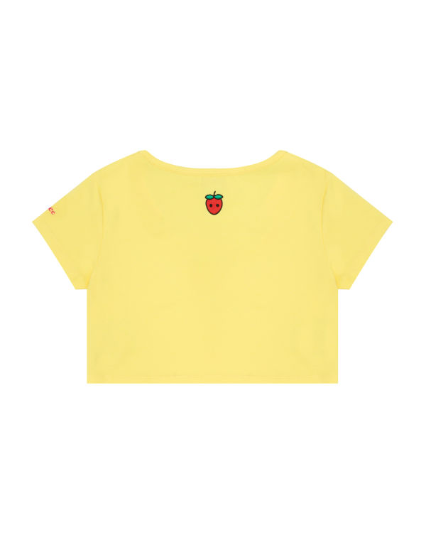 Camiseta Bape Logo berry Mujer Limón Amarillo | BWHUR-5893