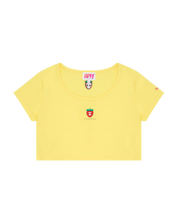 Camiseta Bape Logo berry Mujer Limón Amarillo | BWHUR-5893