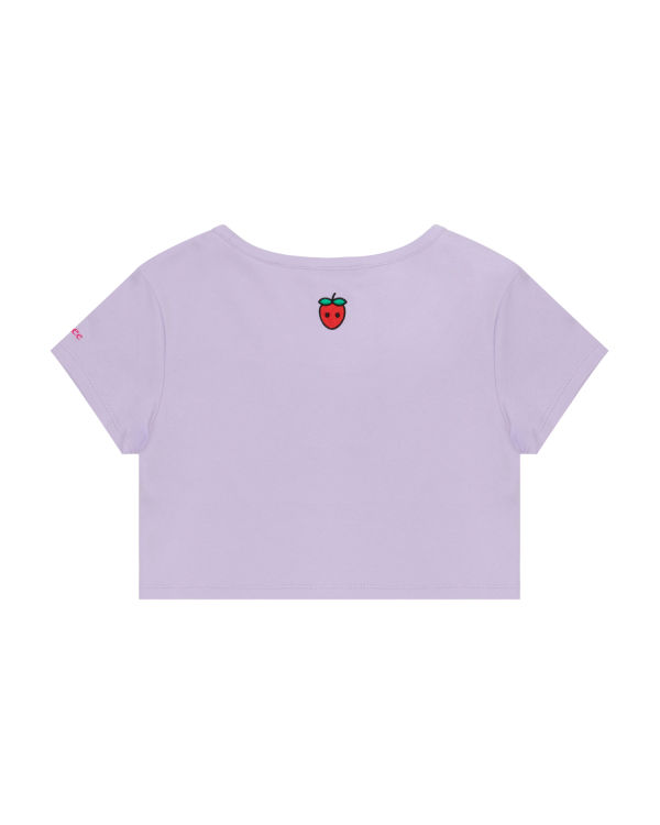 Camiseta Bape Logo berry Mujer Moradas | UYQOA-6018