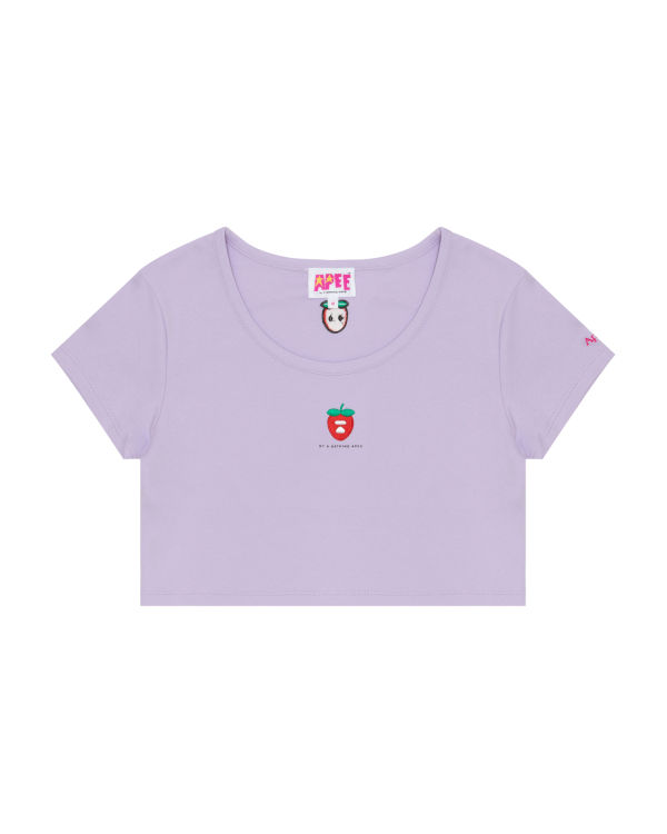 Camiseta Bape Logo berry Mujer Moradas | UYQOA-6018